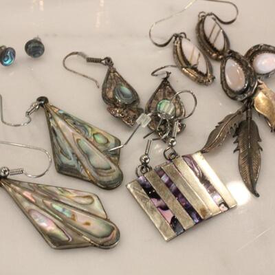 Lot 320 Sterling Silver Earrings Jewelry 