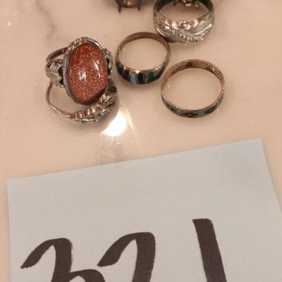 Lot 321 Sterling Silver Rings Jewelry 