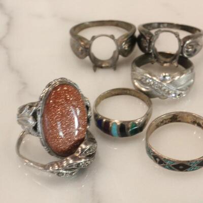 Lot 321 Sterling Silver Rings Jewelry 