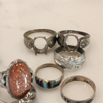 Lot 321 Sterling Silver Rings Jewelry 