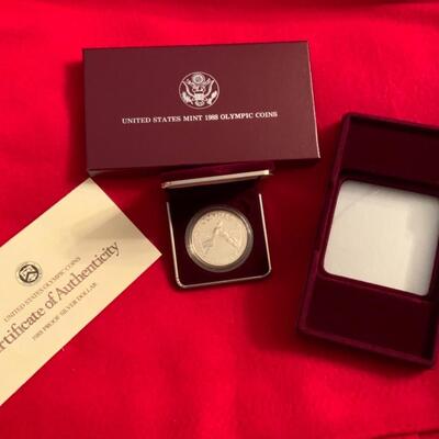OLYMPIC 1988 PROOF 90% SILVER DOLLAR