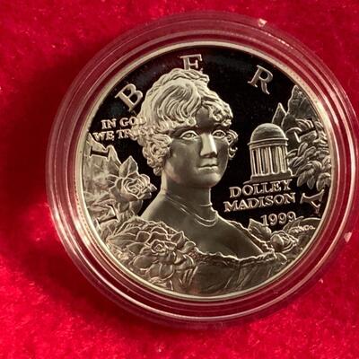 DOLLY MADISON 90% SILVER PROOF DOLLAR