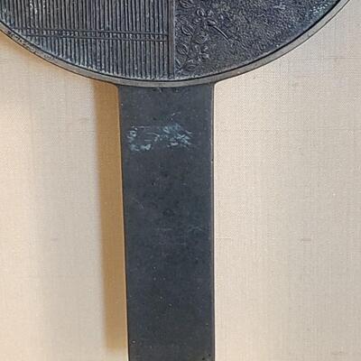Lot 39: Antique Signed Japanese Framed Bronze Hand Mirror 