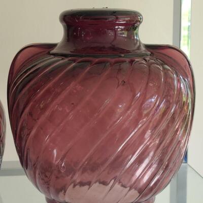 Lot 36:  Amethyst Colored Blown Glassware