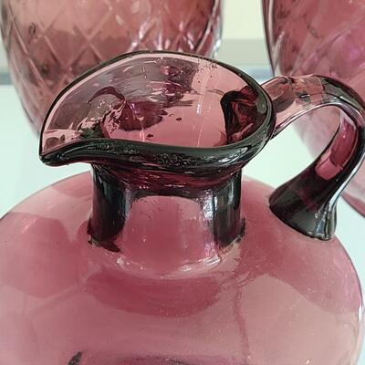 Lot 36:  Amethyst Colored Blown Glassware