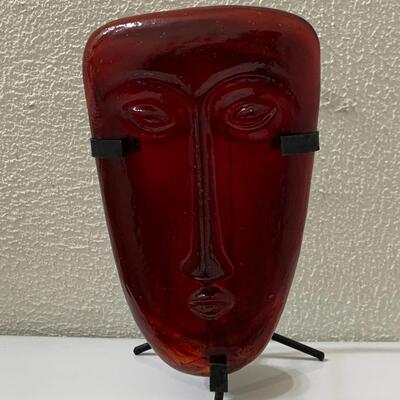 Vintage 1970s Art Glass Face Mask