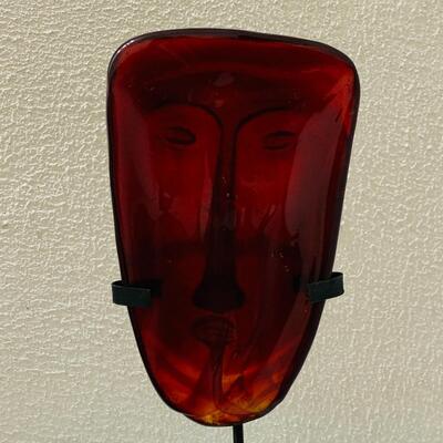 Vintage 1970s Art Glass Face Mask