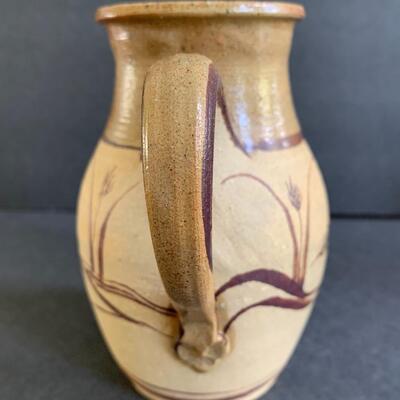 Lot 145:  Pottery Pitcher & Vase w/Painted Birds 