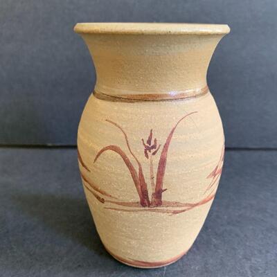 Lot 145:  Pottery Pitcher & Vase w/Painted Birds 