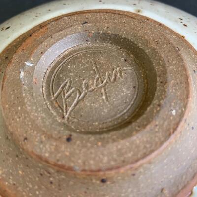 Lot 144: MCM Footed Mugs & Artist Signed Pottery