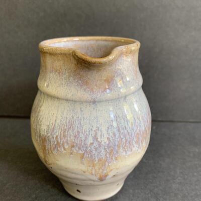 Lot 143: Artist Signed Decorative Pottery Pitchers & Vase 