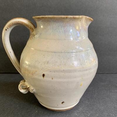 Lot 143: Artist Signed Decorative Pottery Pitchers & Vase 