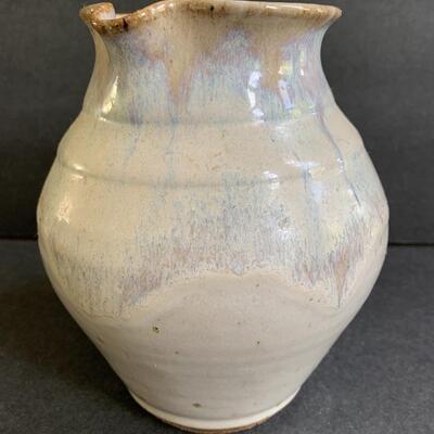Lot 143: Artist Signed Decorative Pottery Pitchers & Vase 