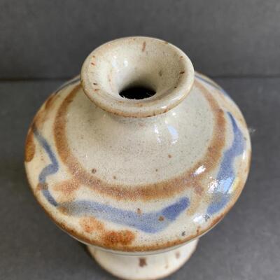 Lot 143: Artist Signed Decorative Pottery Pitchers & Vase 