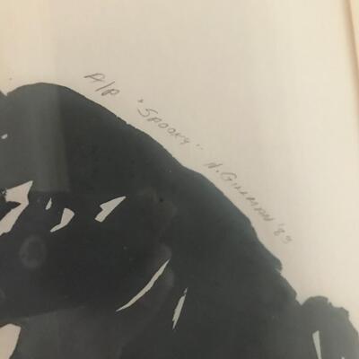 Lot 107: Vintage,Framed Artist Signed Black Cat Artwork, "Spooky" and More  