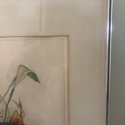 Lot 106:  Etching & Aquatint Framed "Trouble" Artwork, Vintage, Artist Signed