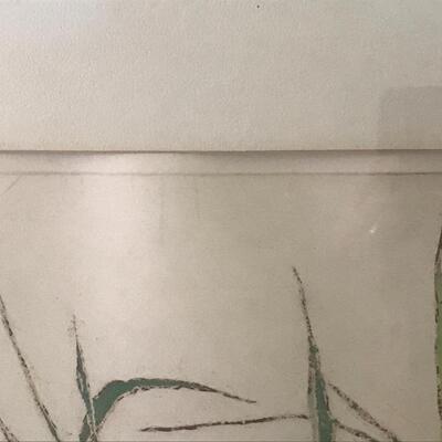 Lot 106:  Etching & Aquatint Framed "Trouble" Artwork, Vintage, Artist Signed