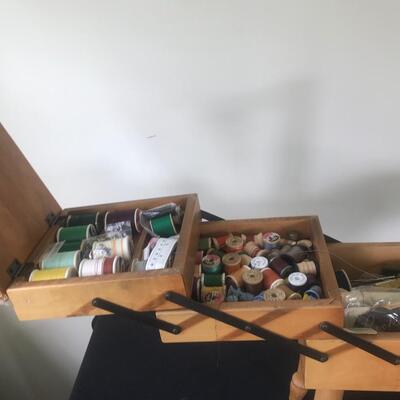 Lot 100: Vintage Sewing Box