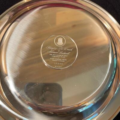 #119 Norman Rockwell 1974 Christmas Plate, Sterling Silver