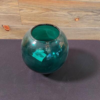 #123 BLENKO Ball Vase Hand blown, with Tags