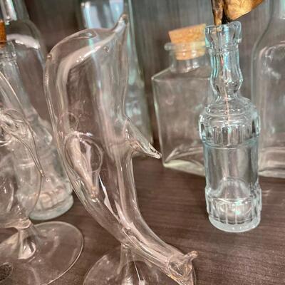 #131 Glass Bottles and Candle Holders CLEAR 