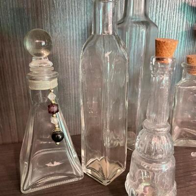 #131 Glass Bottles and Candle Holders CLEAR 