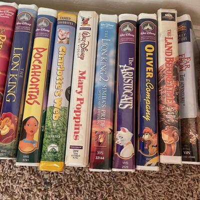 #158 Stack of VHS Disney Movies 