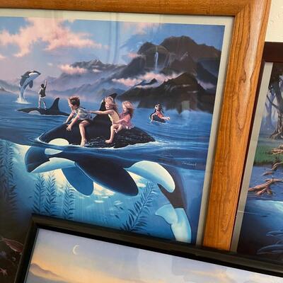 #162 Whimsical Ocean Prints Framed 