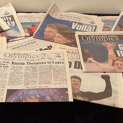 #343 Collection of Salt Lake Tribune with Olympic Headlines 