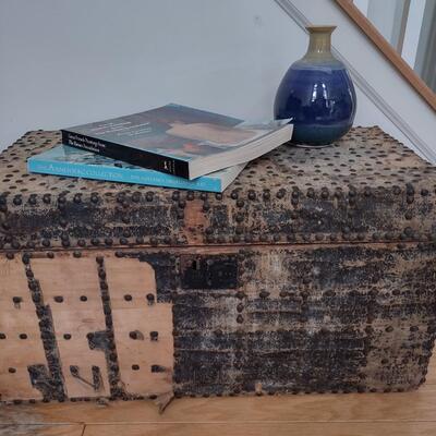 Lot 156: Antique Artistic Storage Steamer Trunk 