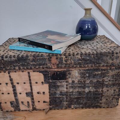 Lot 156: Antique Artistic Storage Steamer Trunk 