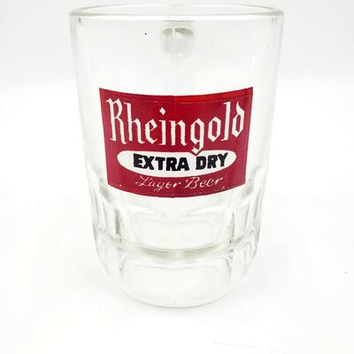 RHEINGOLD EXTRA DRY LAGER BEER MUG & SCHAEFER BEER GLASS