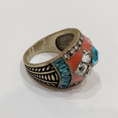 Heidi Daus "Deco Master" Crystal Ring Size 8
