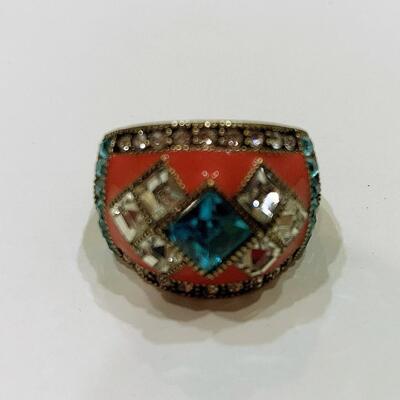 Heidi Daus "Deco Master" Crystal Ring Size 8