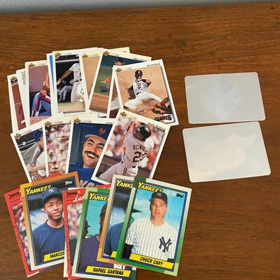 Miscellaneous Baseball  Cards & 2 Holograph Stickers Late 80s Early 90s
