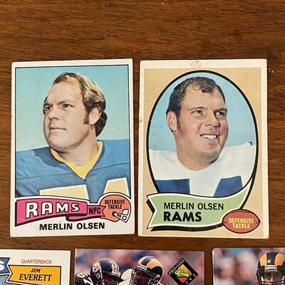 Set of 8 Vintage Los Angeles LA Rams Trading Cards Everett Bettis Rookie