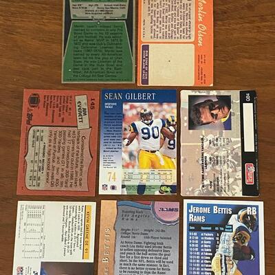 Set of 8 Vintage Los Angeles LA Rams Trading Cards Everett Bettis Rookie