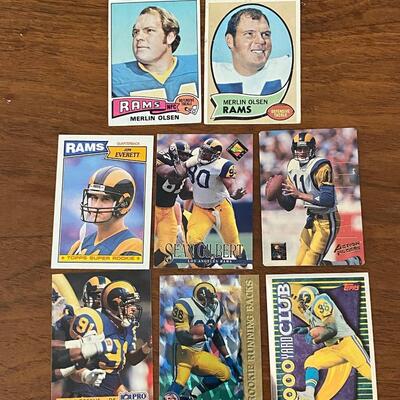 Set of 8 Vintage Los Angeles LA Rams Trading Cards Everett Bettis Rookie