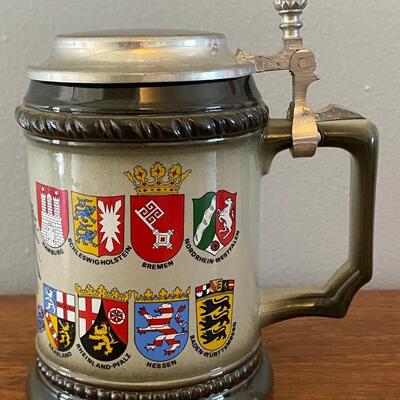 German Deutschland Coat of Arms Lidded Beer Stein Mug