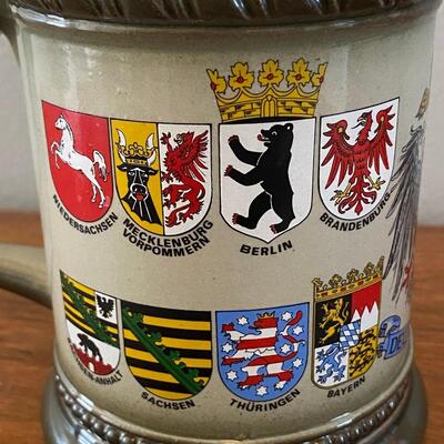 German Deutschland Coat of Arms Lidded Beer Stein Mug