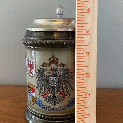 German Deutschland Coat of Arms Lidded Beer Stein Mug