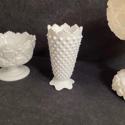 Lot 177  Milk Glass Items