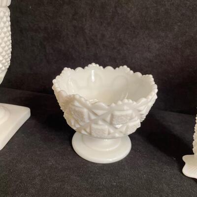 Lot 177  Milk Glass Items