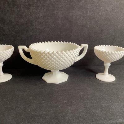 Lot 178  Milk Glass Items