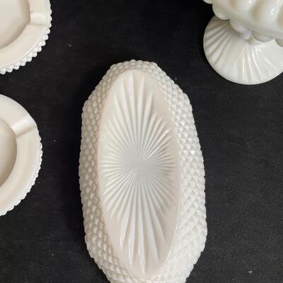 Lot 179  Milk Glass Items