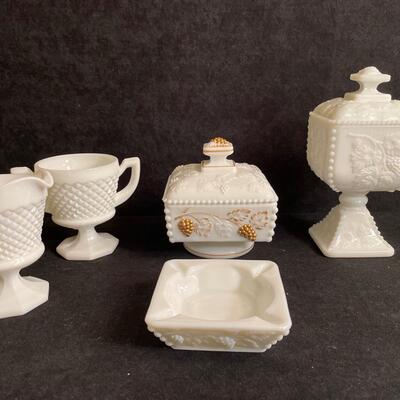 Lot 180  Milk Glass Items