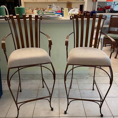 Lot 185  Pair of Metal Bar Stools