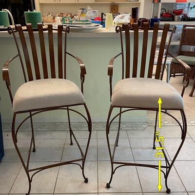 Lot 185  Pair of Metal Bar Stools