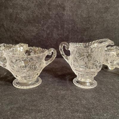 Lot 202  Etched Glass Items