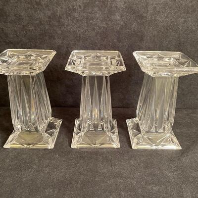 Lot 203  Glass Candle Stands